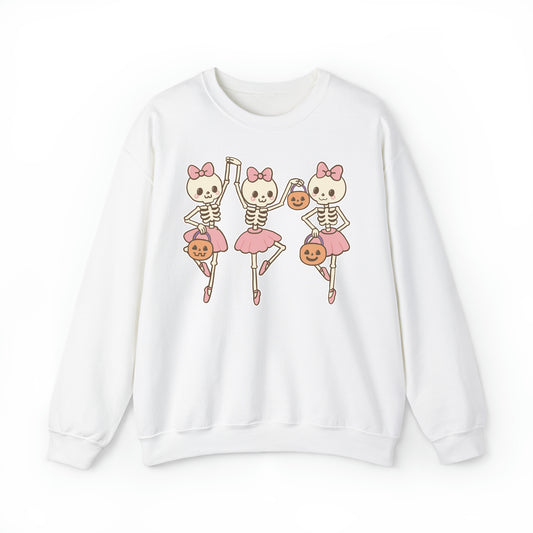 Dancing Ballerina Skeletons Halloween Sweatshirt 💀🎀🎃