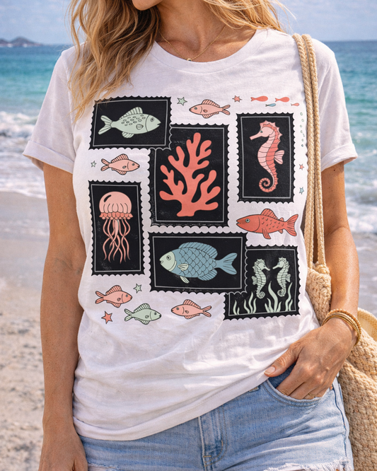 Under The Sea White Crewneck Tshirt
