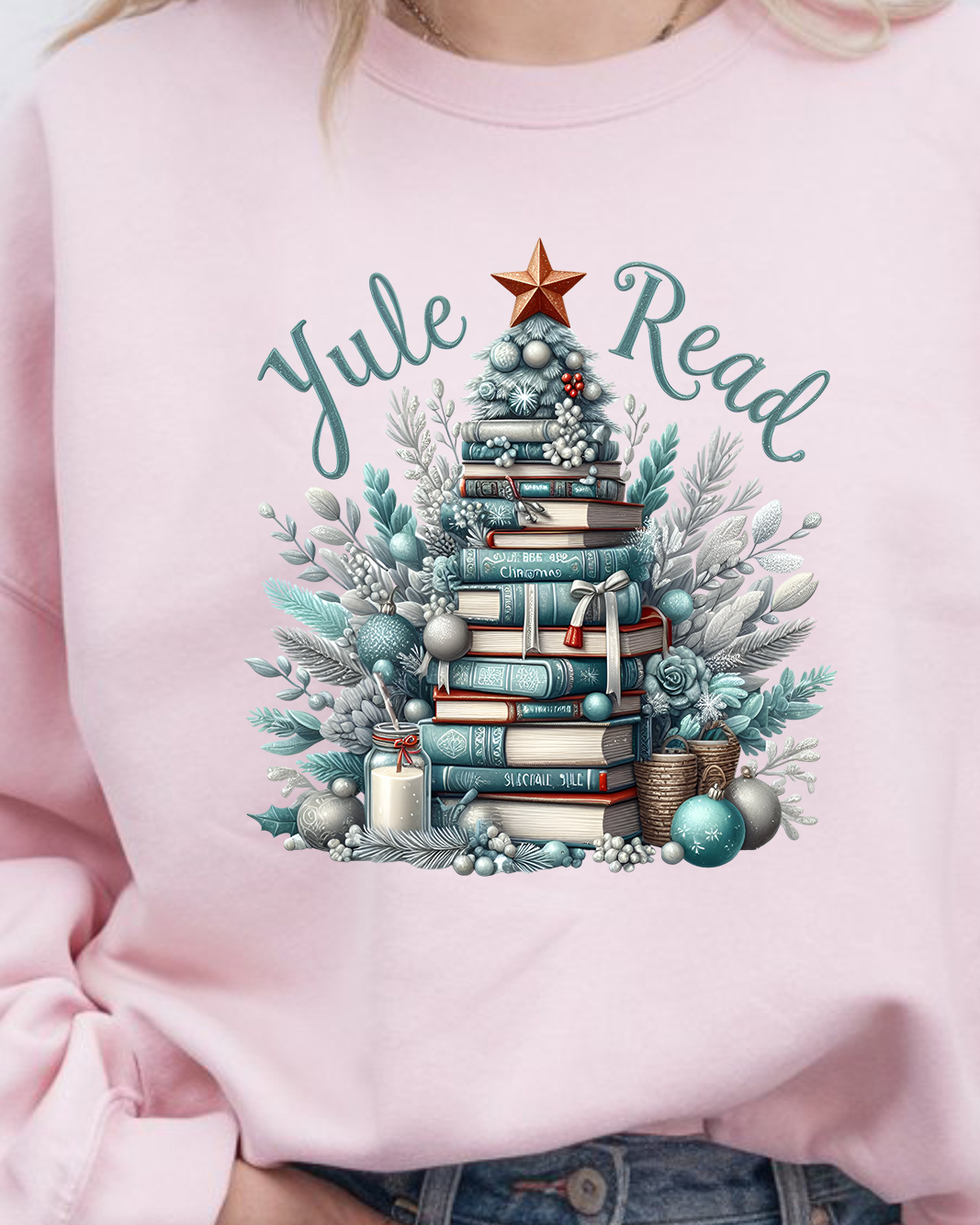 📚 Yule Read Book Tree Sweatshirt 🎄