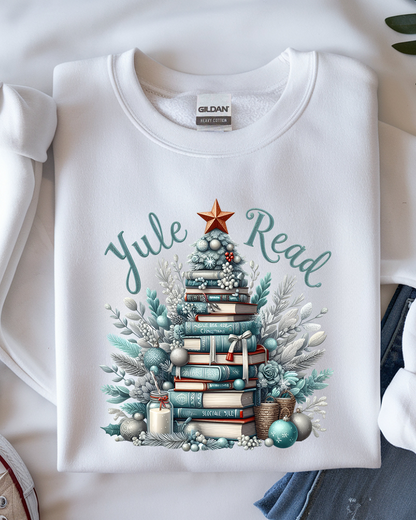 📚 Yule Read Book Tree Sweatshirt 🎄
