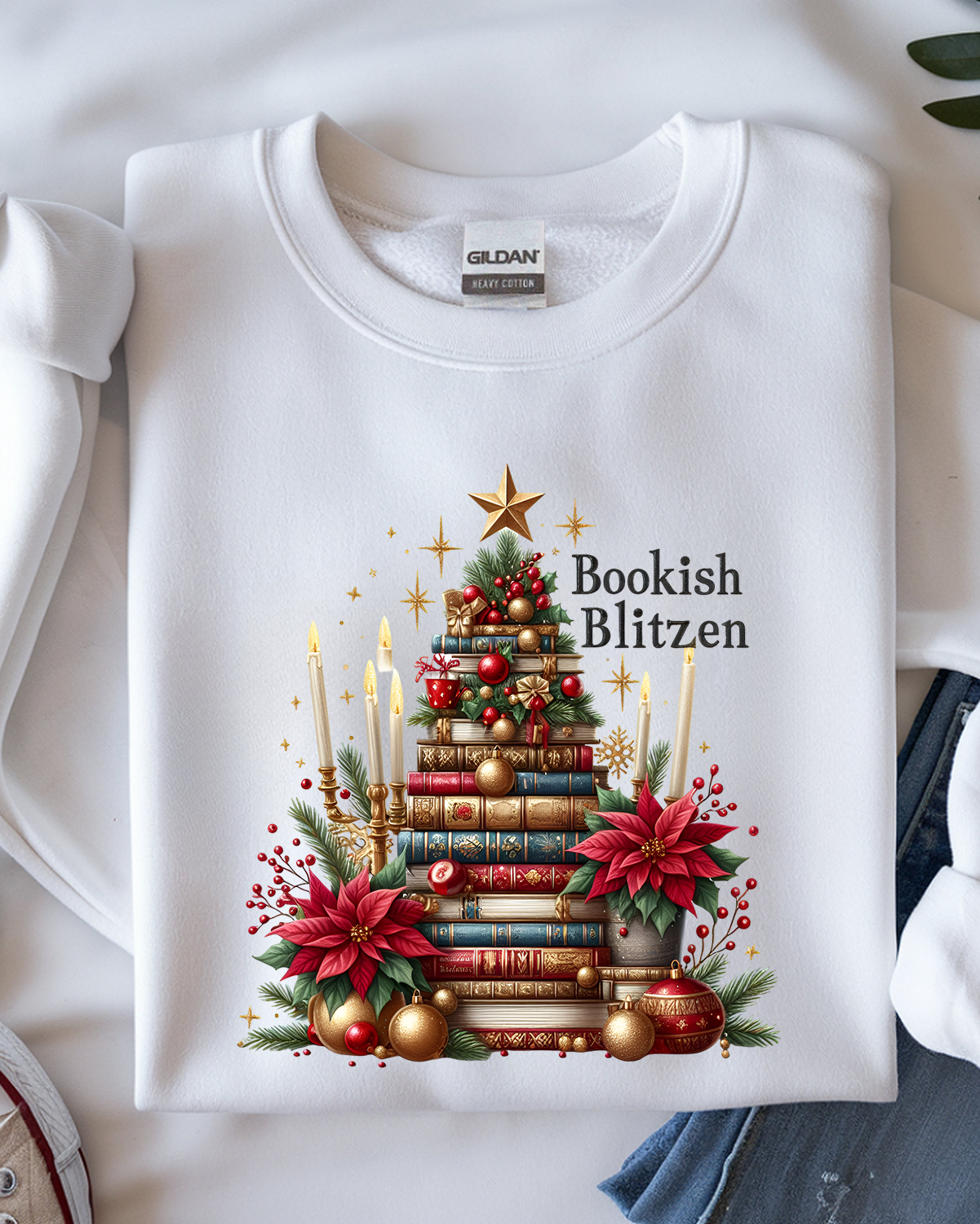📚 Bookish Blitzen Sweatshirt 🎄