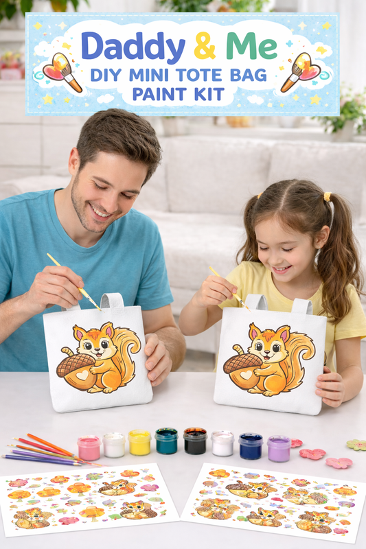 Daddy and Me DIY Mini Tote Bag Paint Kit