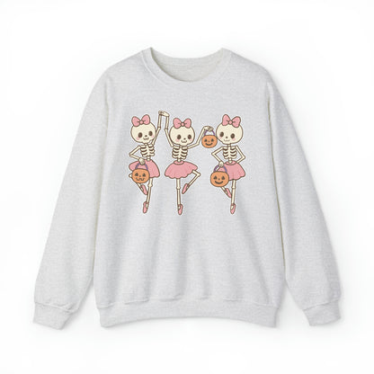 Dancing Ballerina Skeletons Halloween Sweatshirt 💀🎀🎃