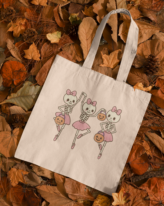 Cute Skeleton Ballerina Tote Bag