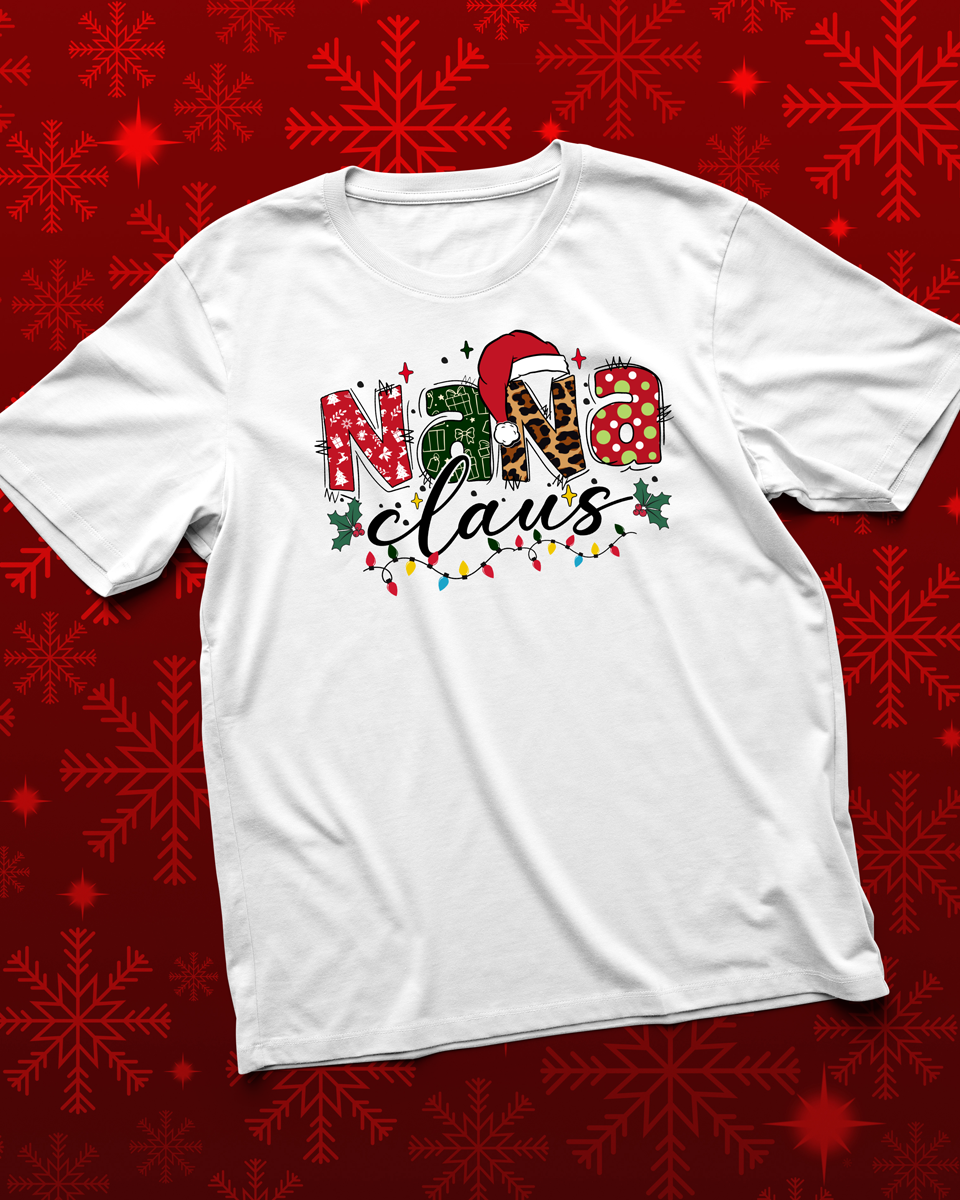 🎄 Nana Claus Christmas White T-Shirt 🎅✨