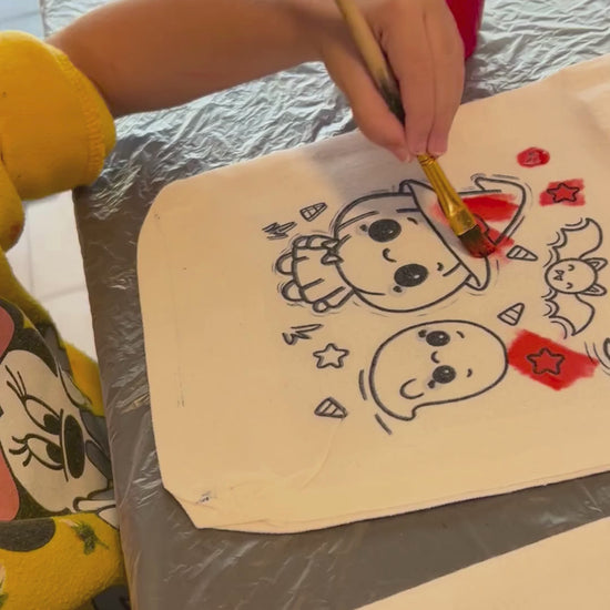 LULILY Designs Spooky Paint-Your-Own Tote Bag Kit for Kids – Halloween Craft Fun with Paints & Stickers