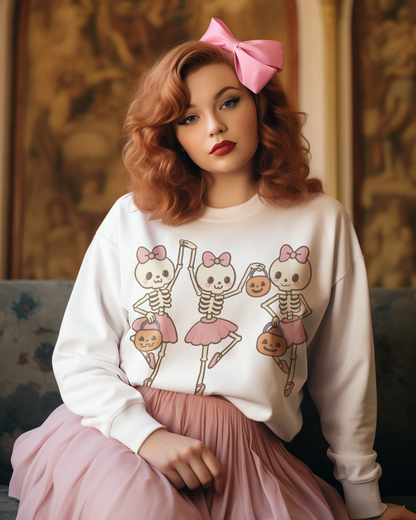 Halloween Skeleton Ballerina Sweatshirt