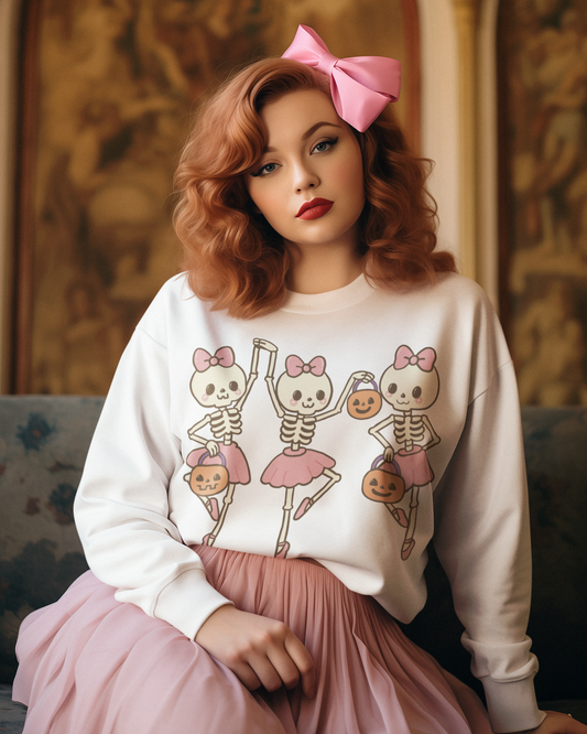 Halloween Skeleton Ballerina Sweatshirt