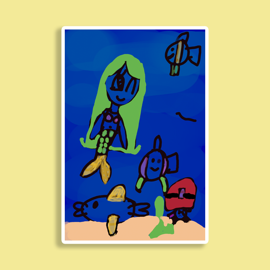 Mermaid in Water Sticker – Made By Lily