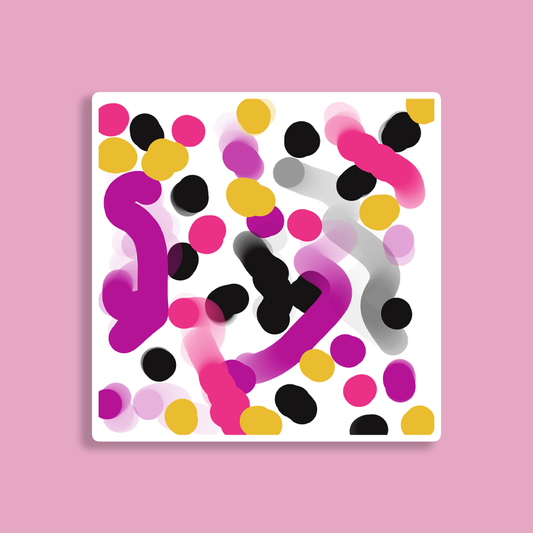 Colorful abstract design on a pink background Made By Lyla